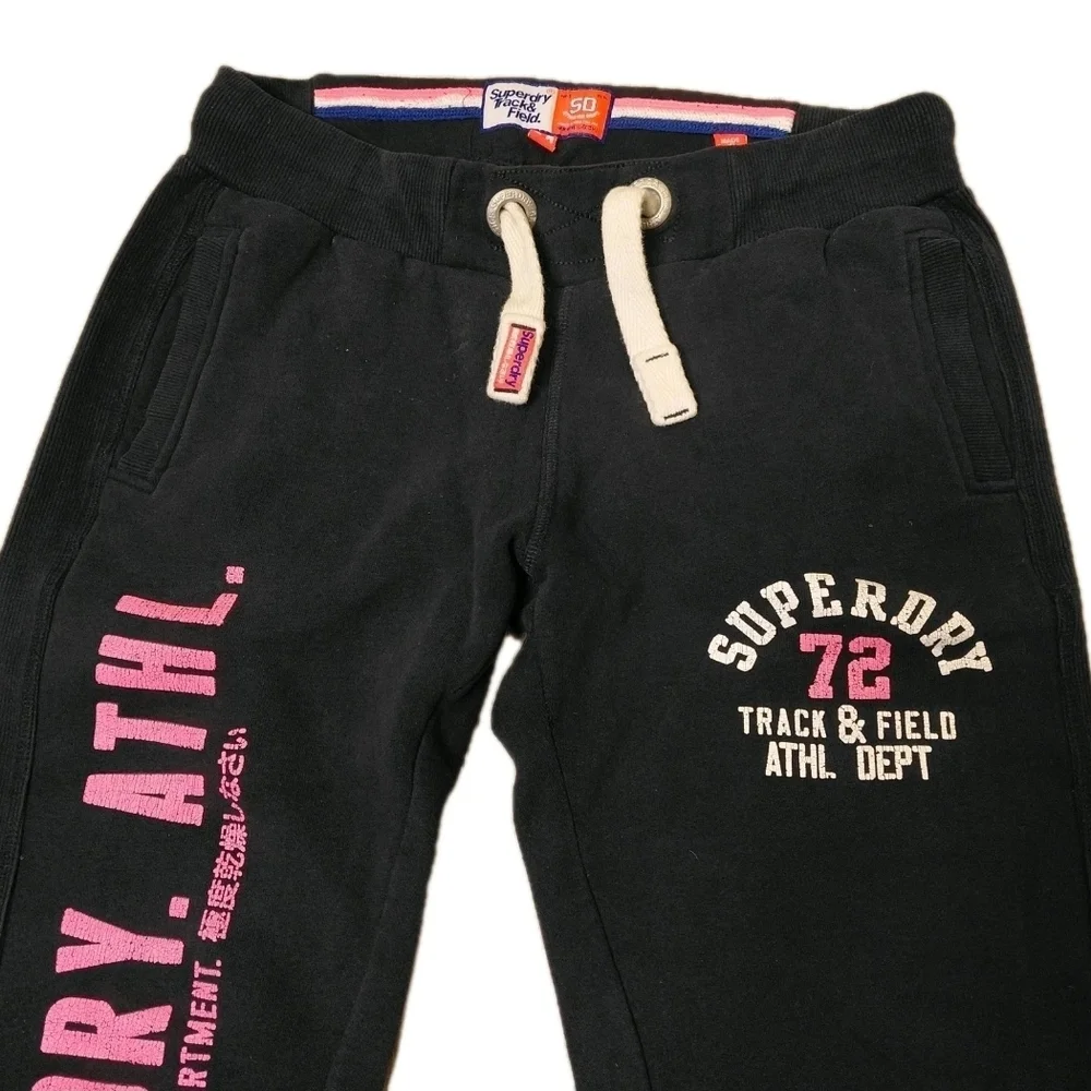 Superdry Women's Track And Field Joggers Sweatpants Pants Black Size M - Picture 4 of 16